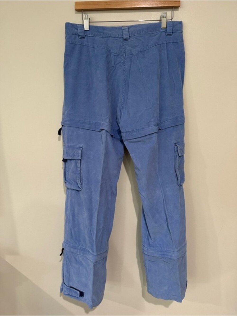Rave Convertible Corduroy Cargo Hiking Pants Blue Size L Gorpcore Y2K - Picture 4 of 13